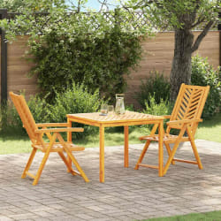 vidaXL Ensemble de salle à manger pour jardin 3 pcs Marron