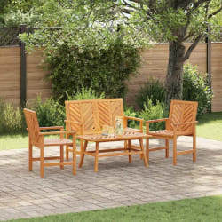 vidaXL Ensemble de salon de jardin 4 pièces en bois massif d'acacia