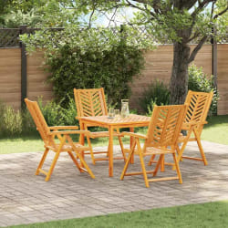 vidaXL Fauteuil inclinable 4 pcs Marron 57 x 71 x 90cm bois
