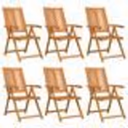 vidaXL Chaises de jardin inclinables 6 pcs en bois acacia massif