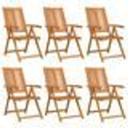 vidaXL Chaises de jardin inclinables 6 pcs en bois acacia massif