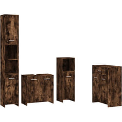 Vidaxl - Ensemble de meubles de salle de bain 4 pcs Chêne fumé Bois