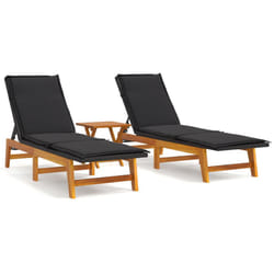 VidaXL 3154401 chaise d'extérieur Terrace Siège rembourré Bois d'acacia Noir, Marron
