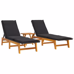 VidaXL 3154401 chaise d'extérieur Terrace Siège rembourré Bois d'acacia Noir, Marron