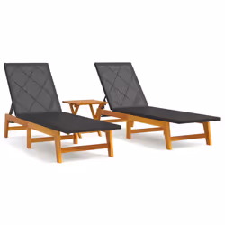VidaXL 3154402, Terrace, Bois d'acacia, Noir, Marron, 400 mm, 400 mm, 400 mm