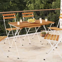 Cette table de bistro pliante est conçue pour être un supplément pratique et décoratif à votre jardin, balcon ou terrasse. Ma ...