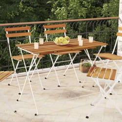 Table de bistro pliante 100x54x71cm Bois acacia solide et acier Vidaxl