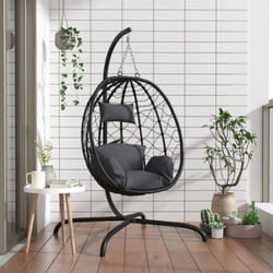Vidaxl - Chaise suspendue en forme d'œuf avec coussin Anthracite