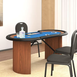 Vidaxl - Table de poker 8 joueurs avec plateau à jetons Bleu 160x80x75cm