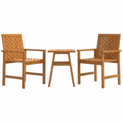 Cet ensemble de salon de jardin en bois avec des lattes avec motif à chevrons est un complément parfait à votre jardin et à v ...