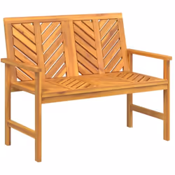 Le banc de jardin en bois avec des lattes à motif à chevrons est un complément parfait à votre jardin et à votre terrasse, cr ...