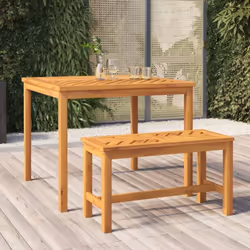 Cette table à manger de jardin avec des lattes à motif à chevrons est un complément parfait à votre jardin et à votre terrass ...