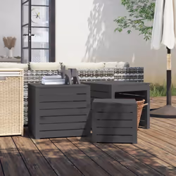 Cet ensemble de boîtes de jardin vous offre beaucoup d'espace pour ranger vos outils et autres utilitaires. Bois de pin massi ...