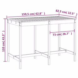 VidaXL 824098 table de jardin Marron - Vue supplémentaire 7