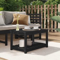 vidaXL Table de jardin noir 82,5x50,5x45 cm bois massif de pin