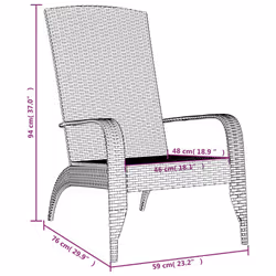 VidaXL 319694 chaise d'extérieur Terrace Siège rembourré Polyuréthane, Acier Noir - Vue supplémentaire 7
