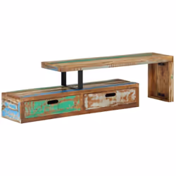Avec son design simple mais de style antique, ce meuble TV en bois est un excellent supplément à votre salon. Bois de récupér ...