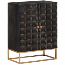 Avec son design en blocs, ce buffet en bois apporte une touche industrielle à votre salon. Bois de manguier massif : le bois  ...