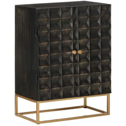 Vidaxl - Buffet Noir 55x34x75 cm Bois massif de manguier et fer