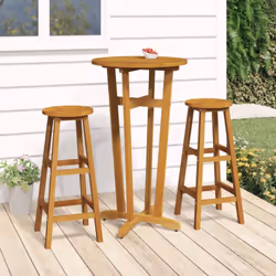 Prenez une gorgée de votre vin préféré ou dégustez un bon repas autour de cette table de bar de jardin en bois. Matériau dura ...