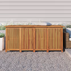 DESCRIPTION GÉNÉRALE Cette boîte de rangement de jardin en bois offre un grand espace de rangement pour les coussins de meubl ...