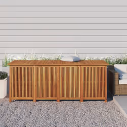 Cette boîte de rangement de jardin en bois offre un grand espace de rangement pour les coussins de meubles de jardin, les out ...