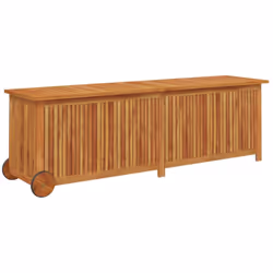 Cette boîte de rangement de jardin en bois offre un grand espace de rangement pour les coussins de meubles de jardin, les jou ...