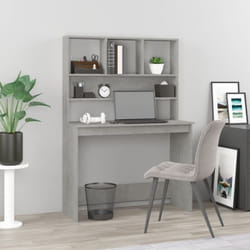 Vidaxl - Bureau avec étagères Gris béton 102x45x148 cm Bois d'ingénierie