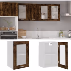 Cette armoire suspendue en verre est destinée à optimiser l'espace de votre cuisine et à décorer votre maison ! Matériau dura ...
