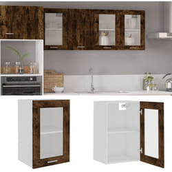 Armoire en verre suspendue Chêne fumé 40x31x60 cm Vidaxl
