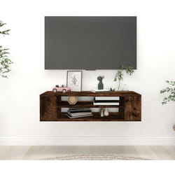 Vidaxl - Armoire tv suspendue Chêne fumé 100x30x26,5cm Bois d'ingénierie