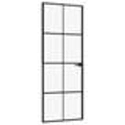 vidaXL Porte d'intérieur Noir 76x201,5 cm Trempé verre aluminium fin