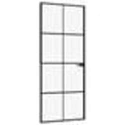 vidaXL Porte d'intérieur Noir 83x201,5 cm Trempé verre aluminium fin