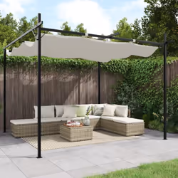 Cette pergola offre un excellent abri pour les réunions de famille, les fêtes et autres activités de plein air. Toile résista ...