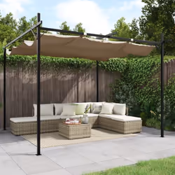 Cette pergola offre un excellent abri pour les réunions de famille, les fêtes et autres activités de plein air. Toile résista ...