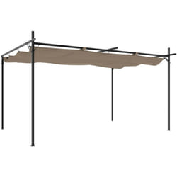 vidaXL Pergola avec toit rétractable taupe 395x292x230 cm