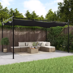 Cette pergola offre un excellent abri pour les réunions de famille, les fêtes et autres activités de plein air. Toile résista ...