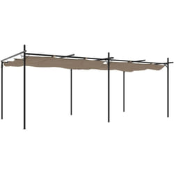 Pergola avec toit rétractable taupe 589x292x230 cm vidaXL