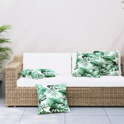 vidaXL Coussins de canapé - Motif de feuilles