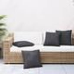 vidaXL Coussins de canapé lot de 4 noir 50x50 cm tissu