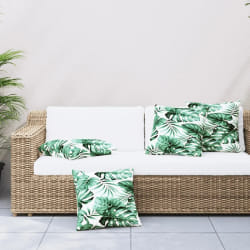 vidaXL Coussins de canapé motif de feuilles - Lot de 4
