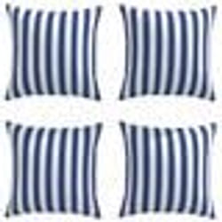 vidaXL Coussins décoratifs lot de 4 Rayures bleues et blanches 60x60cm