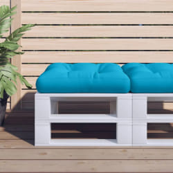 vidaXL Coussin de palette bleu 50x50x12 cm