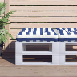 VIDAXL Coussin Rayures Bleu/Blanc
