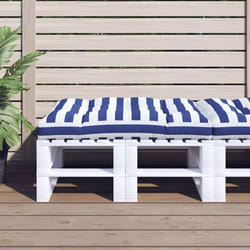 vidaXL Coussin de palette rayures bleues et blanches 120x80x12cm tissu 360528