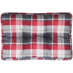 Coussin de palette motif à carreaux rouge 50x40x12 cm tissu vidaXL