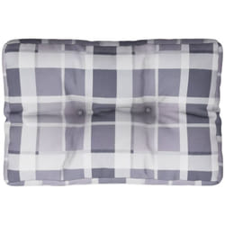 Vidaxl - Coussin de palette motif à carreaux gris 50x40x12 cm tissu