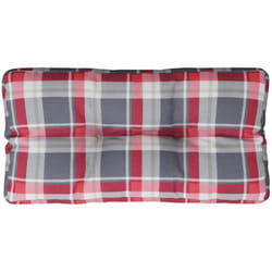 Vidaxl - Coussin de palette motif à carreaux rouge 70x40x12 cm tissu
