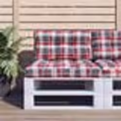 vidaXL Coussin de palette motif à carreaux rouge 80x40x12 cm tissu
