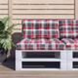 vidaXL Coussin de palette motif à carreaux rouge 80x40x12 cm tissu